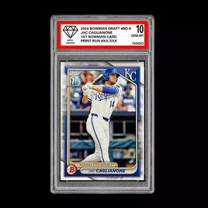 Graded 10 Jac Caglianone 2024 1st Bowman #BD-8 GEM Mint Rookie Card RC Baseball