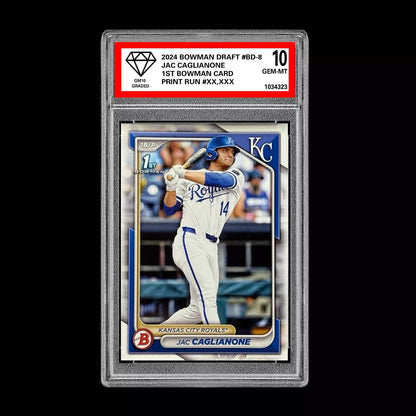Graded 10 Jac Caglianone 2024 1st Bowman #BD-8 GEM Mint Rookie Card RC Baseball