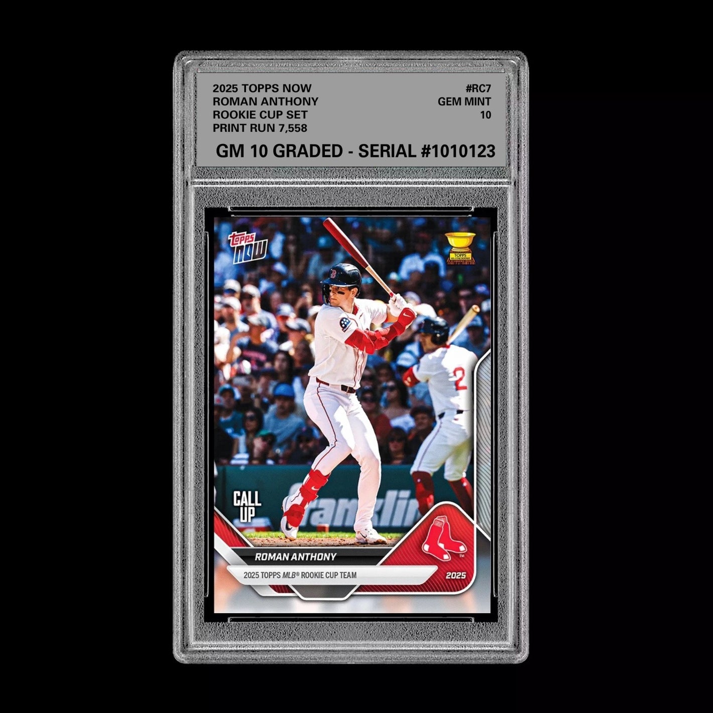Graded 10 Roman Anthony RC Rookie Cup 2025 Topps RED SOX Baseball