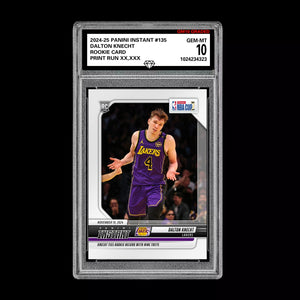Graded 10 Dalton Knecht #135 LA Lakers Rookie RC 2024 Panini Instant NBA Basketball