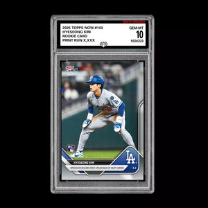Graded 10 Hyeseong Kim #143 RC Rookie Card 2025 Topps Now 1st Stolen Base Baseball