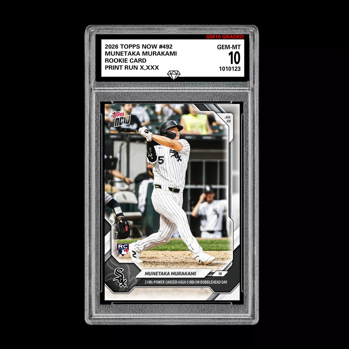 Graded 10 Munetaka Murakami 2026 Topps NOW #492 RC Rookie Card White Sox PRESALE Baseball