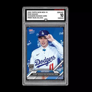 Graded 10 Roki Sasaki 2025 MLB TOPPS NOW OS-16 LA Prized Dodgers FA Baseball