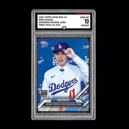 Graded 10 Roki Sasaki 2025 MLB TOPPS NOW OS-16 LA Prized Dodgers FA Baseball