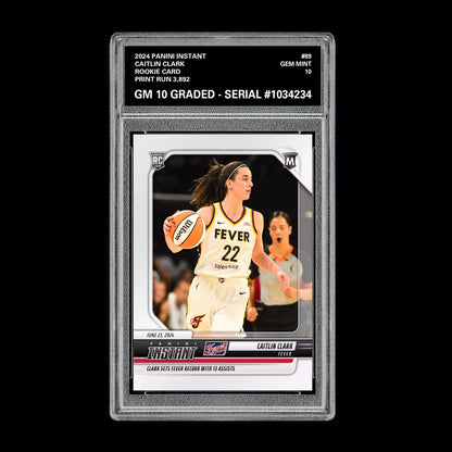 Graded 10 Caitlin Clark #89 RC Rookie Card 2024 Panini Instant Indiana Fever Basketball