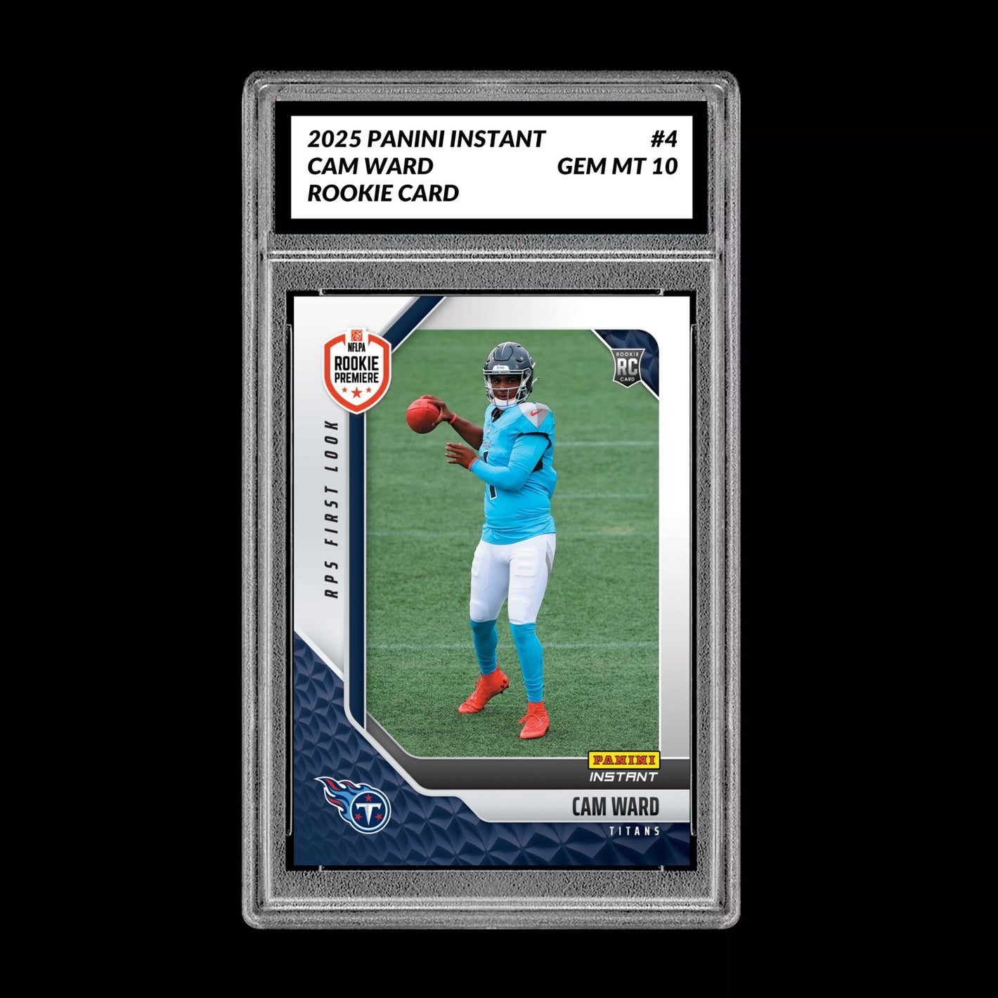 Graded 10 Cam Ward #4 RC Rookie 2025 Panini Instant NFL RPS TITANS  Football