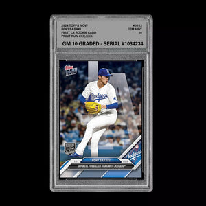 Graded 10 Roki Sasaki 2025 MLB TOPPS NOW OS-13 LA Sign With Dodgers RC Baseball