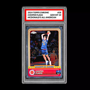 Graded 10 2024 COOPER FLAGG Topps Chrome RC Rookie McDonald’s All American #28 Basketball
