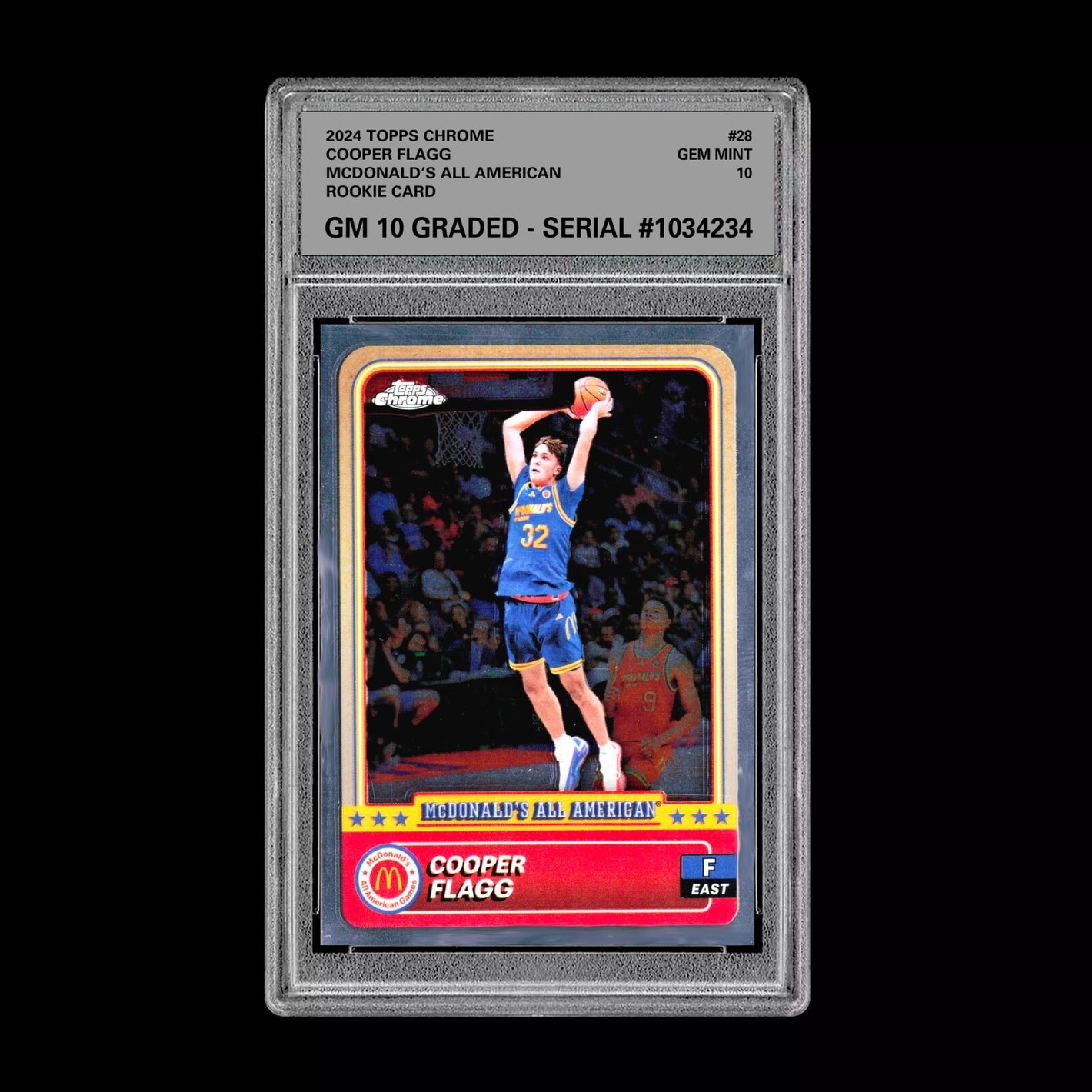 Graded 10 2024 COOPER FLAGG Topps Chrome RC Rookie McDonald’s All American #28 Basketball