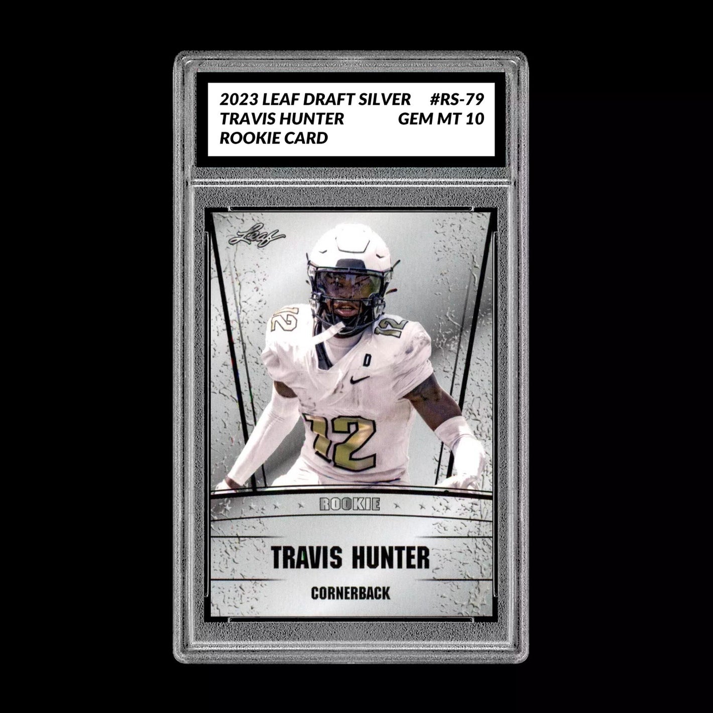 Travis Hunter 2023 Leaf Draft Silver Graded 10 Rookie Card RC Colorado Buffaloes Football