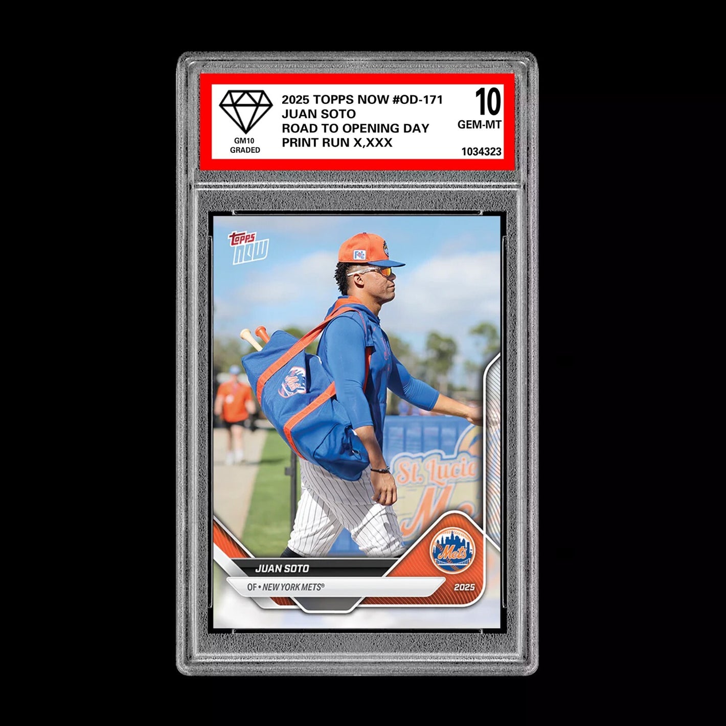 Graded 10 Juan Soto 2025 Topps Now Road to Opening Day #OD-171 NY METS  Baseball