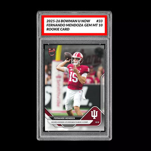 Graded 10 Fernando Mendoza RC Rookie Card 2025-26 Bowman U Topps Now #33 Football