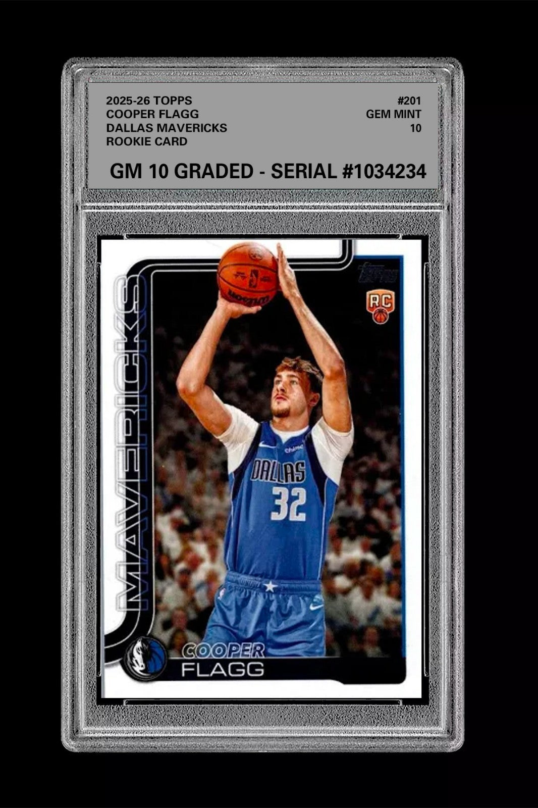 Graded 10 COOPER FLAGG ROOKIE RC 2025-26 TOPPS #201 Basketball  Basketball