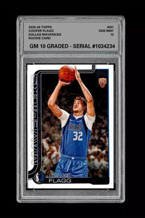 Graded 10 COOPER FLAGG ROOKIE RC 2025-26 TOPPS #201 Basketball  Basketball