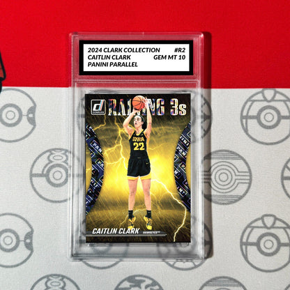 Graded 10 Caitlin Clark RC Panini Parallel Foil Card #R2 2024 Donruss Basketball