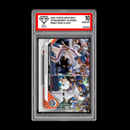 Graded 10 Darryl Strawberry Pete Alsonso - 2025 Topps Now #541 NY Mets Baseball
