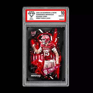Graded 10 Fernando Mendoza #FM 2025-26 Bowman U NOW RC Rookie Card #CSFM-A Football