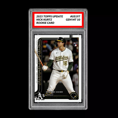 Graded 10 Nick Kurtz #US197 RC Rookie Card 2025 MLB Topps Update Athletics Baseball