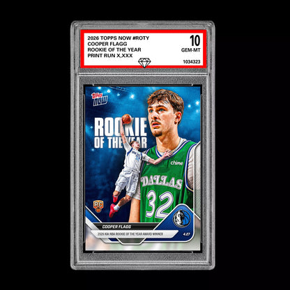 Graded 10 Cooper Flagg RC Rookie Card 2026 NBA Topps Now #ROTY Dallas Presale Basketball