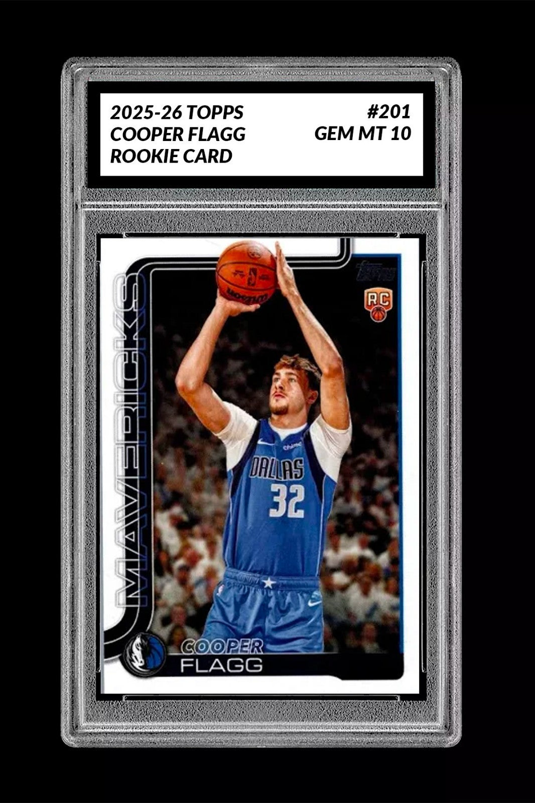 Graded 10 COOPER FLAGG ROOKIE RC 2025-26 TOPPS #201 Basketball  Basketball