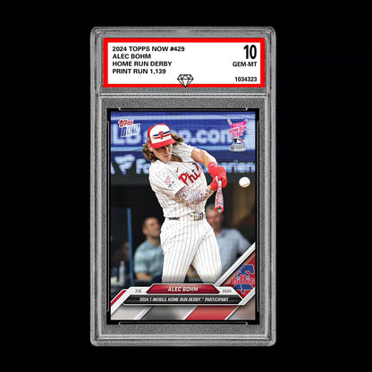 Graded 10 Alec Bohm 2024 Topps #429 Home Run Derby Philadelphia Phillies Baseball