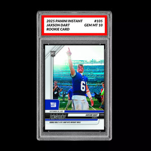 Graded 10 Jaxson Dart RC ROOKIE SP 2025 Panini Instant NFL #105 NY Giants QB Football