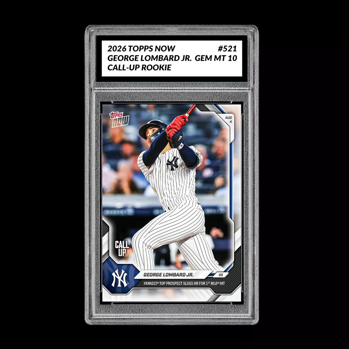 Graded 10 2026 Topps Now George Lombard Jr. Call Up Rookie Card RC #521 PRESALE Baseball
