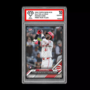 Graded 10 Elly De La Cruz #135 2024 Topps Now RC Rookie Card MLB HISTORY Baseball