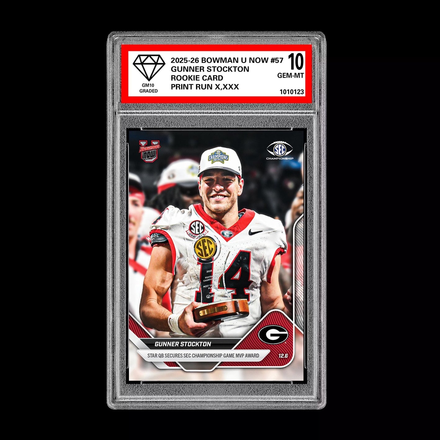 Graded 10 Gunner Stockton RC Rookie Card 2025-26 Bowman U Topps Now #57 Presale Football