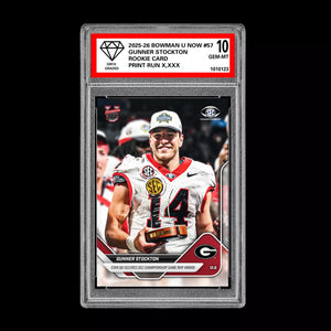 Graded 10 Gunner Stockton RC Rookie Card 2025-26 Bowman U Topps Now #57 Presale Football