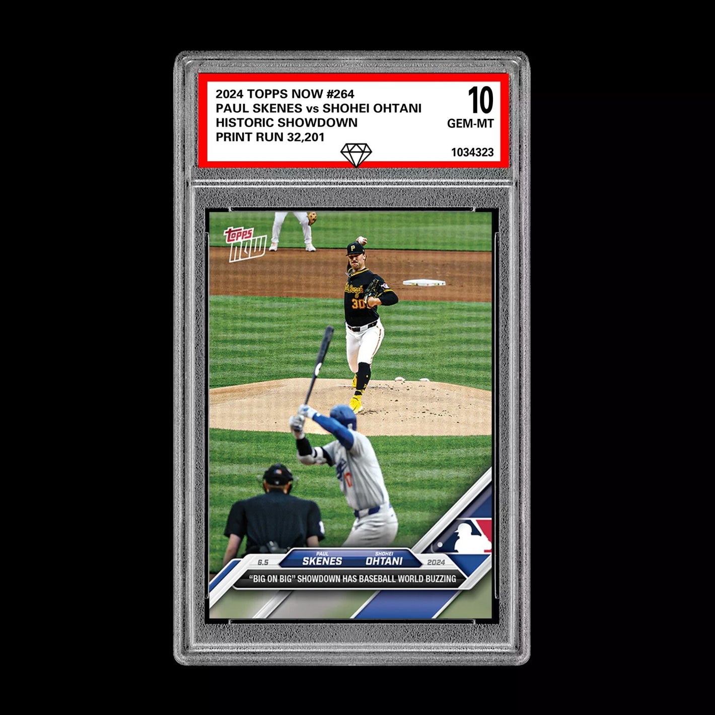 Graded 10 Paul Skenes vs Shohei Ohtani #264 2024 Topps Now RC Historic Showdown Baseball