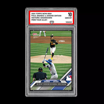 Graded 10 Paul Skenes vs Shohei Ohtani #264 2024 Topps Now RC Historic Showdown Baseball