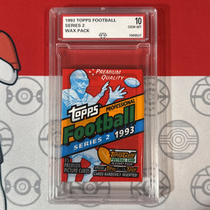 Graded 10 1993 NFL TOPPS Sealed Cello Pack Series 2 Unopened Authentic Football Football