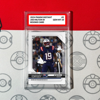 Graded 10 Joe Milton III #1 RC Rookie Card 2024 Panini Instant Patriots Football