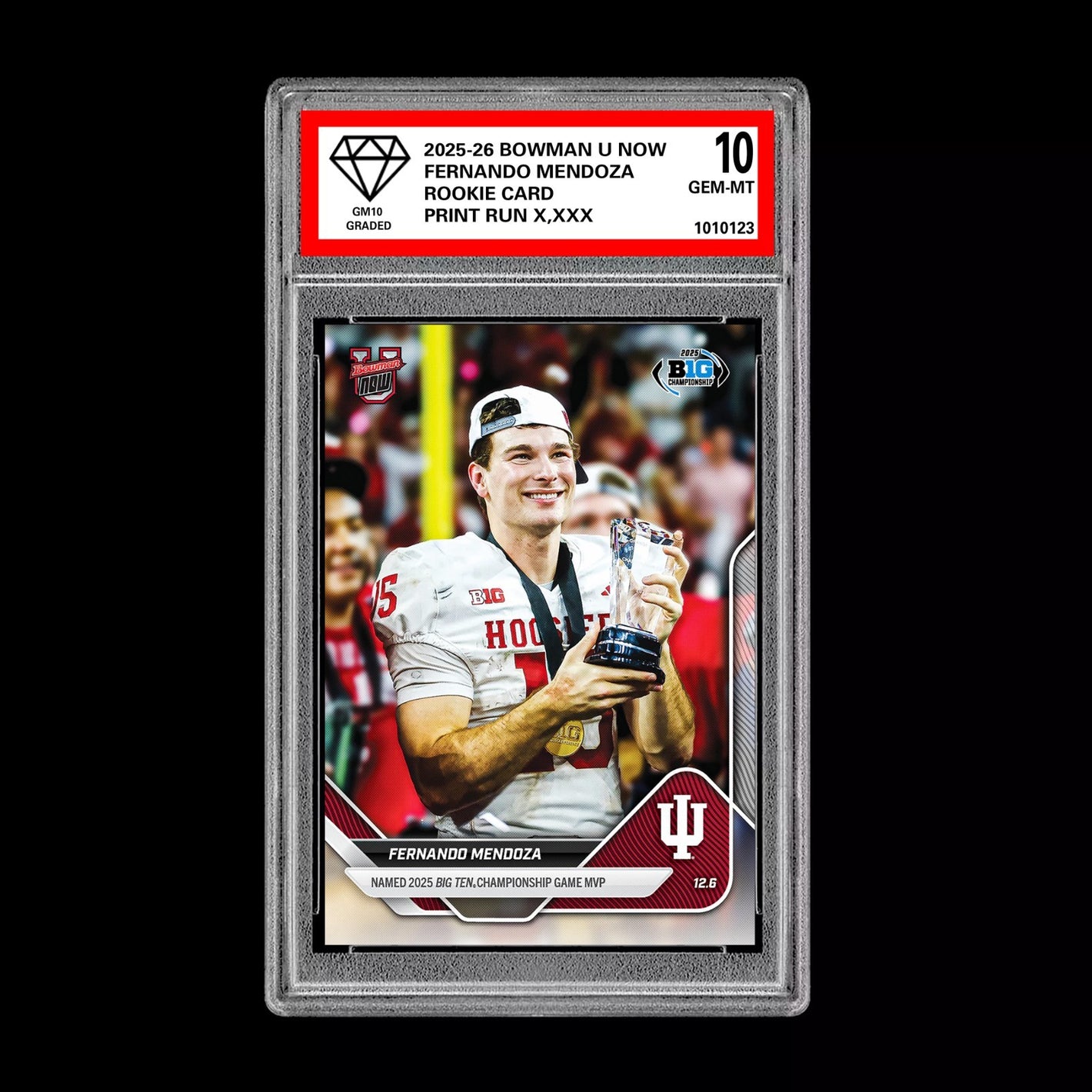 Graded 10 Fernando Mendoza RC Rookie Card 2025-26 Bowman U Topps Now #58 Presale Football
