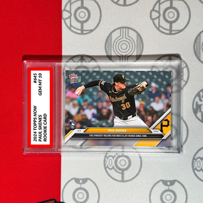 Graded 10 Paul Skenes Rookie Card #645 Pittsburgh RC 2024 Topps NOW Baseball