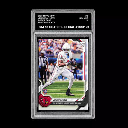 Graded 10 2026 Topps Now Jeremiyah Love Rookie RC PRESALE Football