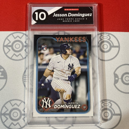 Graded 10 2024 Topps Jasson Dominguez Rookie Card  10 GEM MINT YANKEES RC Baseball