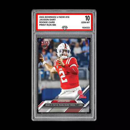 Graded 10 Jaxson Dart Ole Miss Record 2024 Bowman U Now #16 RC Rookie Card Draft Football