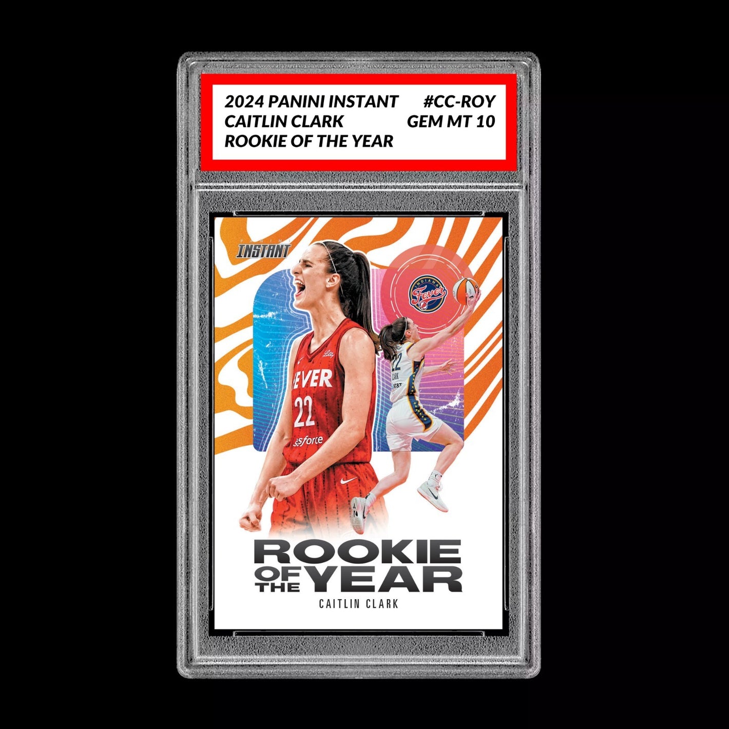 Graded 10 CAITLIN CLARK ROOKIE OF THE YEAR 2024 Panini Instant #CCROY RC Basketball