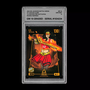 Caitlin Clark CC Graded 10 Rookie Fire BATTLEFOIL BF-43 Bo Jackson Battle Arena Basketball