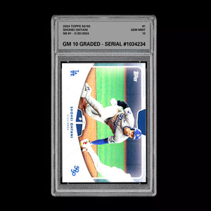 Graded 10 SHOHEI OHTANI SB #1 - 2024 Topps 50/50 Card #1 Dodgers MLB History Baseball