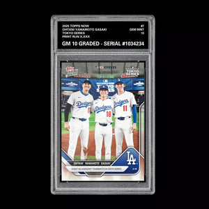 Graded 10 Shohei Ohtani Roki Sasaki Yamamoto RC 2025 Topps NOW Card #7  Baseball