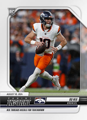 Graded 10 Bo Nix #17 RC Rookie Card 2024 Panini Instant Denver Broncos Football