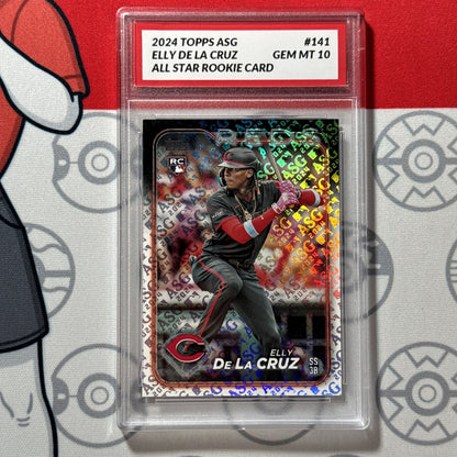 Graded 10 Elly De La Cruz Rookie RC 2024 Topps All Star Game Foil ASG Refractor Baseball