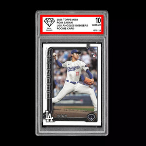 Graded 10 Roki Sasaki Rookie Card #558 2025 Topps Series 2 Los Angeles Dodgers Baseball