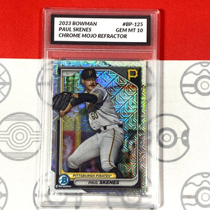 Graded 10 Paul Skenes RC Rookie #BCP-125 2024 Bowman MOJO REFRACTOR Pirates Baseball