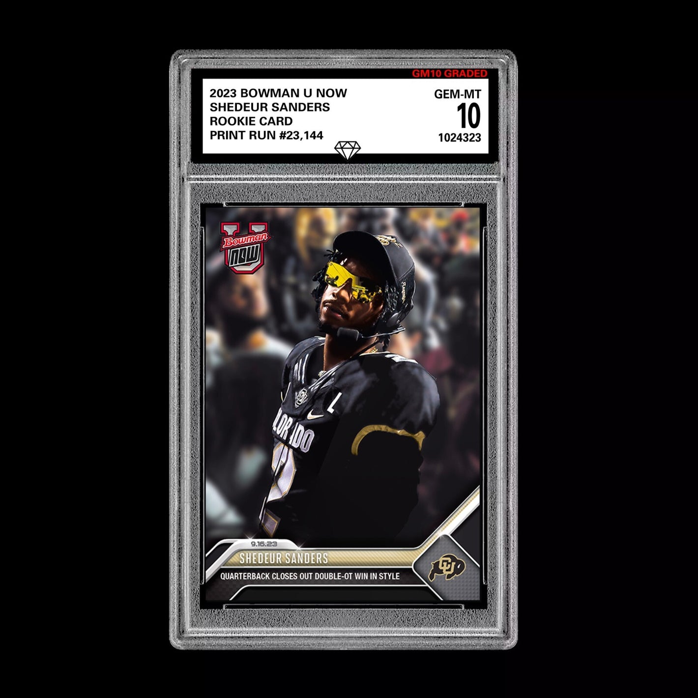 SHEDEUR SANDERS 2023 BOWMAN U NOW GRADED 10 ROOKIE CARD COLORADO BUFFALOES RC Football