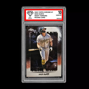 Graded 10 Nick Kurtz #NT-5 RC Rookie Card 2025 MLB Topps Chrome Night Terrors Baseball