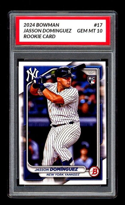 Graded 10 GEM MT 2024 Topps Bowman Jasson Dominguez #17 Rookie RC YANKEES N/A